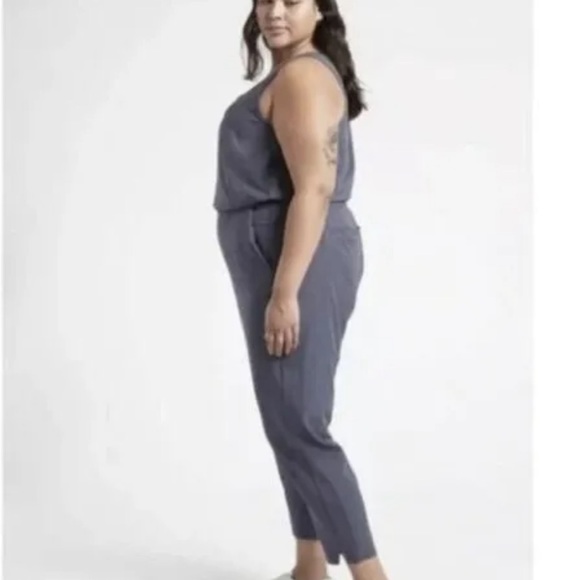 Athleta Leopard Midieval Violet Brooklyn Textured Jumpsuit Sz 26  NWOT - Picture 3 of 11